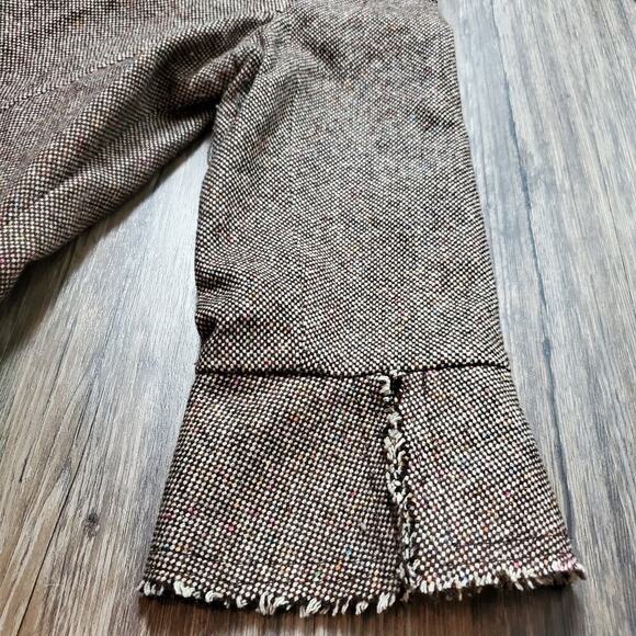 Trina Turk Women Size 8 Tan Houndstooth Blazer Preppy Classic Workwear Mod Style - Picture 8 of 9